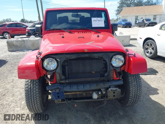 2014 Jeep Wrangler Sahara with VIN 1C4AJWBG0EL109773, listed as a IAAI auction lot 41678412 with 12,264 mi miles and . Bid and sale history available at DreamBid. Image 6.