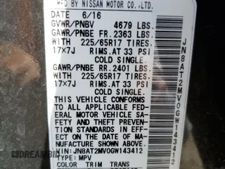 2016 Nissan Rogue SV z VIN JN8AT2MV0GW143412, wystawiony jako Copart lot #48769975 z przebiegiem 105 508 mil mil oraz Szkoda całkowita • Salvage title. Historia ofert i sprzedaży dostępna na DreamBid. Obrazek 15.