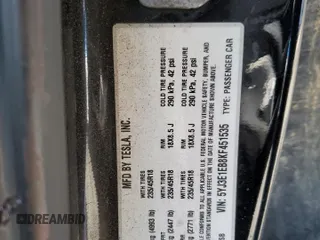 2019 Tesla Model 3 Long Range with VIN 5YJ3E1EB8KF451535, listed as a Copart auction lot 53085105 with 133,928 mi miles and Non Repairable. Bid and sale history available at DreamBid. Image 13.