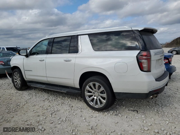 2021 Chevrolet Suburban Premier with VIN 1GNSKFKD4MR228033, listed as a Copart auction lot 86342064 with 0 mi miles and Salvage Title. Bid and sale history available at carsss.com. Image 2.