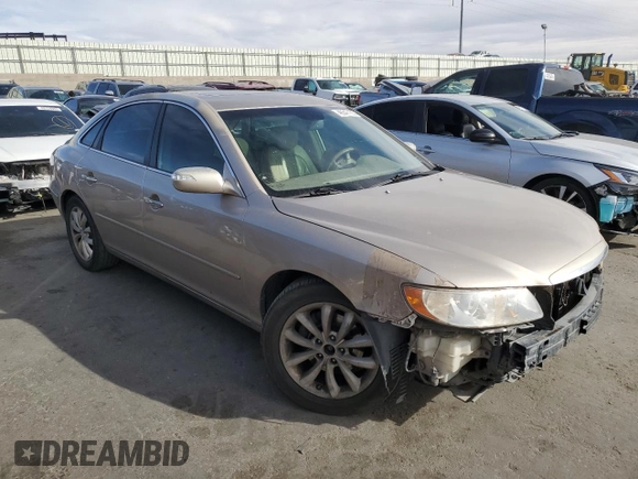 2008 Hyundai Azera Limited with VIN KMHFC46F98A251380, listed as a Copart auction lot 49347165 with 206,526 mi miles and Salvage Title. Bid and sale history available at DreamBid. Image 4.
