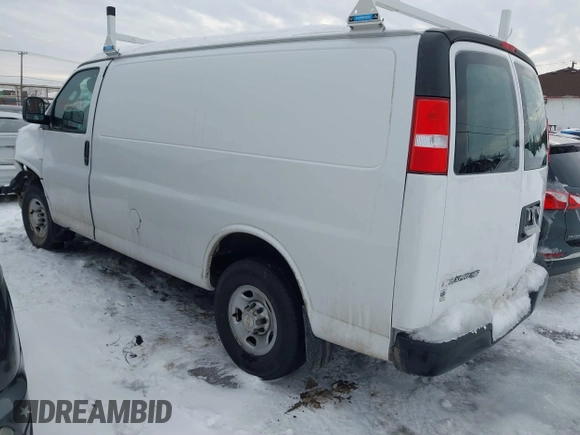 2021 Chevrolet Express Cargo with VIN 1GCWGAF70M1311573, listed as a IAAI auction lot 41619239 with 46,728 mi miles and . Bid and sale history available at DreamBid. Image 3.