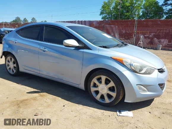 2012 Hyundai Elantra Limited with VIN KMHDH4AEXCU278876, listed as a IAAI auction lot 42007103 with 158,441 mi miles. Bid and sale history available at carsss.com. Image 1.