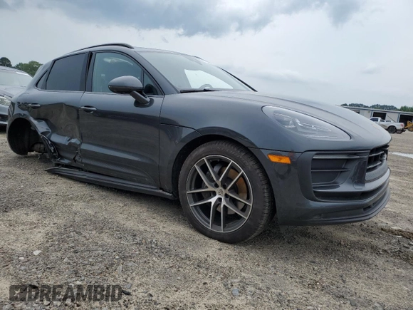 2024 Porsche Macan with VIN WP1AA2A54RLB14018, listed as a Copart auction lot 57595635 with 19,722 mi miles and Salvage title. Bid and sale history available at DreamBid. Image 4.