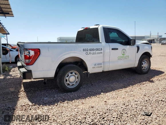 2023 Ford F-150 XL with VIN 1FTMF1C5XPKE35376, listed as a Copart auction lot 57109915 with 25,832 mi miles and Salvage title. Bid and sale history available at DreamBid. Image 3.