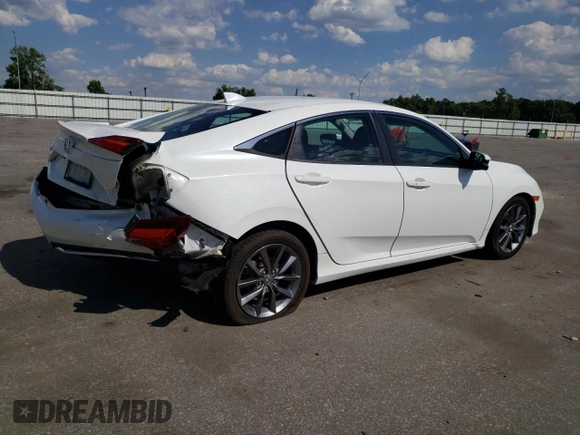 2019 Honda Civic Sedan EX with VIN 19XFC1F39KE210972, listed as a Copart auction lot 57703884 with 76,664 mi miles and Non Repairable. Bid and sale history available at carsss.com. Image 3.