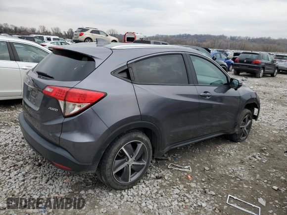 2021 Honda HR-V EX with VIN 3CZRU6H56MM742608, listed as a Copart auction lot 81403134 with 76,330 mi miles and Salvage Title. Bid and sale history available at carsss.com. Image 3.