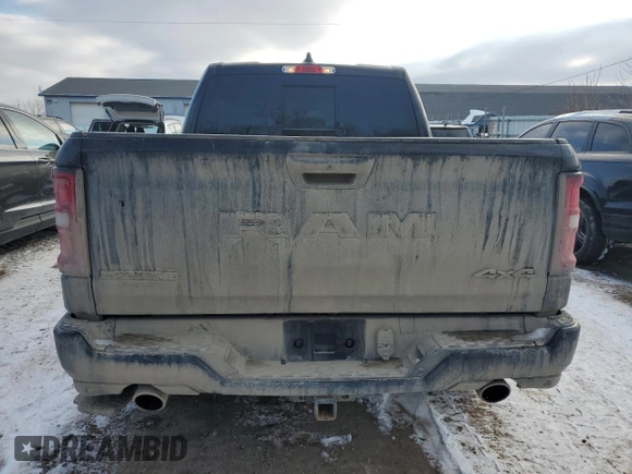 2025 Ram 1500 Big Horn z VIN 1C6SRFFPXSN513534, wystawiony jako Copart lot #44491245 z przebiegiem Nie podano mil oraz Szkoda całkowita • Salvage title. Historia ofert i sprzedaży dostępna na DreamBid. Obrazek 6.