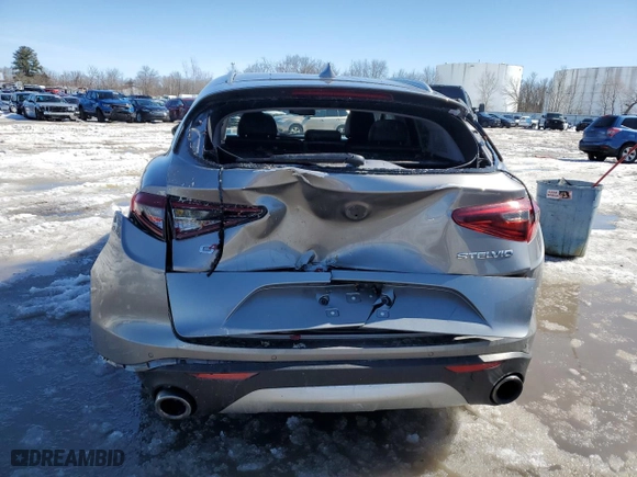 2018 Alfa Romeo Stelvio with VIN ZASFAKANXJ7B82786, listed as a Copart auction lot 47867385 with 82,629 mi miles and Salvage Title. Bid and sale history available at carsss.com. Image 6.