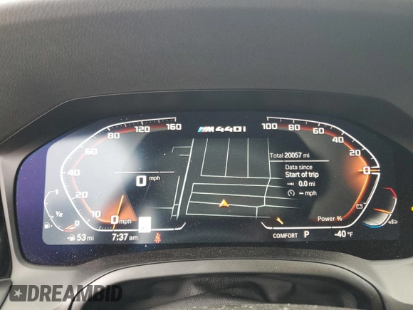 2023 BMW 4 Series M440i with VIN WBA63AW06PFN80681, listed as a Copart auction lot 58364774 with 20,057 mi miles and Salvage title. Bid and sale history available at DreamBid. Image 9.