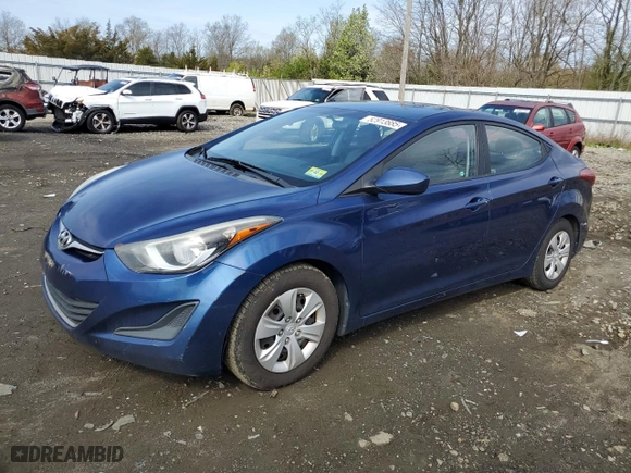 2016 Hyundai Elantra SE with VIN 5NPDH4AE2GH696014, listed as a Copart auction lot 52913885 with 199,987 mi miles and Clean Title. Bid and sale history available at carsss.com. Image 1.