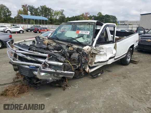 1998 Chevrolet Silverado 1500 with VIN 1GCEK14R8WE171234, listed as a Copart auction lot 72277424 with Not Provided miles and Salvage Title. Bid and sale history available at DreamBid. Image 1.