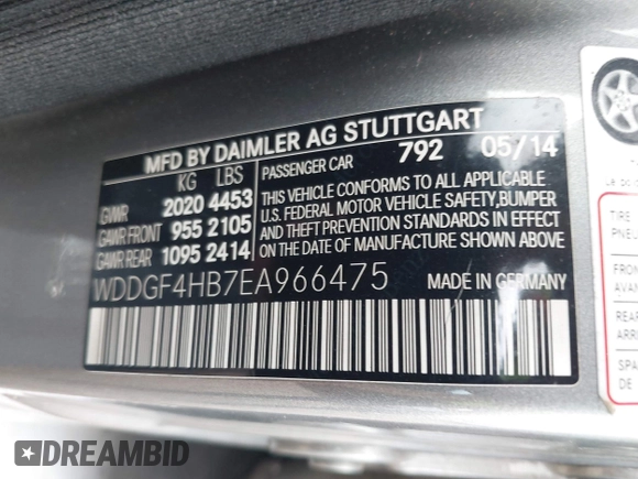 2014 Mercedes-Benz C 250 Sport with VIN WDDGF4HB7EA966475, listed as a IAAI auction lot 42777680 with 148,432 mi miles and . Bid and sale history available at DreamBid. Image 9.