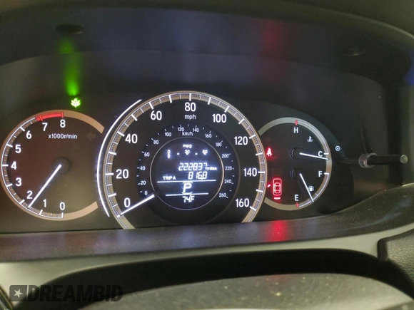 2017 Honda Accord Sedan LX with VIN 1HGCR2F30HA193046, listed as a Copart auction lot 68991204 with 222,837 mi miles and Salvage Title. Bid and sale history available at carsss.com. Image 9.