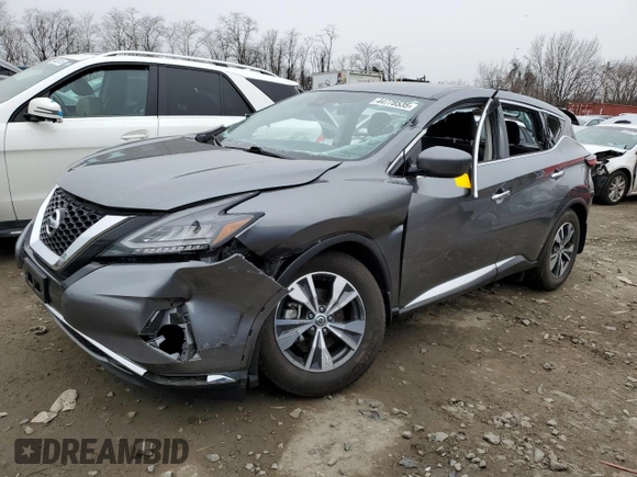 2022 Nissan Murano S with VIN 5N1AZ2AJ9NC123679, listed as a Copart auction lot 44778535 with 34,321 mi miles and Salvage Title. Bid and sale history available at DreamBid. Image 1.