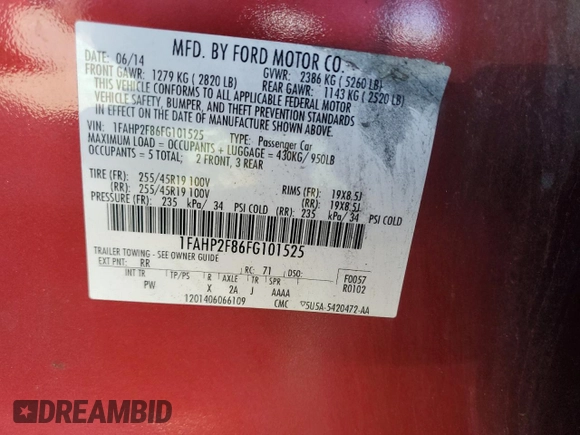 2015 Ford Taurus Limited с VIN 1FAHP2F86FG101525, выставлен на аукционе Copart как лот 58062345 с пробегом 168 122 миль миль и Списание • Salvage title. История ставок и продаж доступна на DreamBid. Изображение 12.