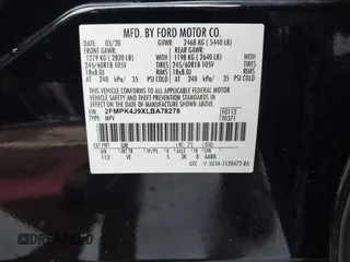 2020 Ford Edge SEL z VIN 2FMPK4J9XLBA78278, wystawiony jako IAAI lot #42181490 z przebiegiem 236 730 mil mil oraz . Historia ofert i sprzedaży dostępna na DreamBid. Obrazek 9.