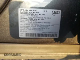 2019 Audi e-tron Prestige with VIN WA1VAAGEXKB006917, listed as a Copart auction lot 43856923 with 67,805 mi miles. Bid and sale history available at carsss.com. Image 13.