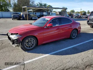2018 Alfa Romeo Giulia with VIN ZARFAEBN8J7590038, listed as a Copart auction lot 40013063 with 49,764 mi miles. Bid and sale history available at carsss.com. Image 1.