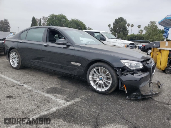 2015 BMW 7 Series 750Li with VIN WBAYE8C56FD782426, listed as a Copart auction lot 58208325 with 50,225 mi miles and Salvage title. Bid and sale history available at DreamBid. Image 4.
