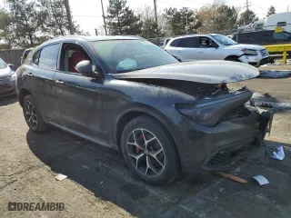 2020 Alfa Romeo Stelvio Ti with VIN ZASPAKBN7L7C84004, listed as a Copart auction lot 45910315 with 0 mi miles and Salvage Title. Bid and sale history available at carsss.com. Image 4.