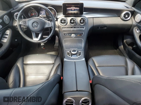 2017 Mercedes-Benz C 300 with VIN 55SWF4KBXHU202385, listed as a Copart auction lot 53499935 with 57,685 mi miles and Salvage Title. Bid and sale history available at DreamBid. Image 8.