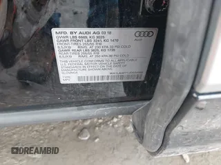 2018 Audi Q7 Premium Plus with VIN WA1LAAF71JD034960, listed as a IAAI auction lot 42075816 with 107,481 mi miles. Bid and sale history available at carsss.com. Image 9.