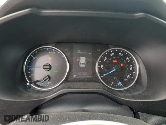 2020 Toyota RAV4 Hybrid XLE with VIN 2T3RWRFV2LW057300, listed as a Copart auction lot 54762655 with 96,624 mi miles and Salvage title. Bid and sale history available at DreamBid. Image 9.