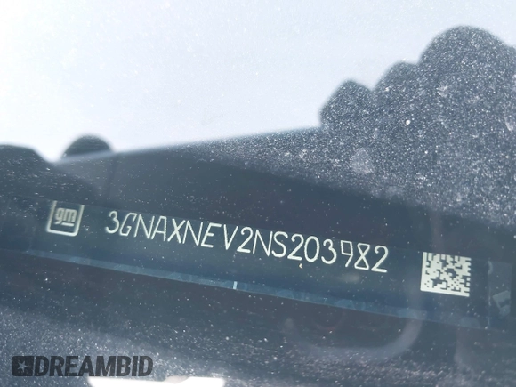 2022 Chevrolet Equinox Premier с VIN 3GNAXNEV2NS203982, выставлен на аукционе IAAI как лот 41937551 с пробегом 41 134 миль миль и . История ставок и продаж доступна на DreamBid. Изображение 9.