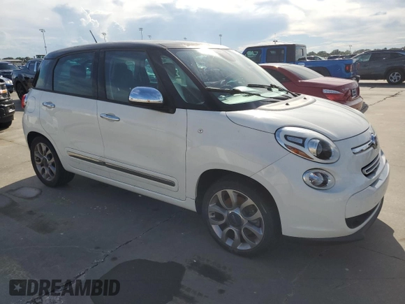2014 FIAT 500L Lounge with VIN ZFBCFACH8EZ004015, listed as a Copart auction lot 73840584 with 0 mi miles and Salvage Title. Bid and sale history available at carsss.com. Image 4.
