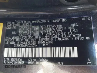 2010 Lexus RX 350 z VIN 2T2ZK1BA3AC026267, wystawiony jako IAAI lot #42338818 z przebiegiem 179 337 mil mil oraz . Historia ofert i sprzedaży dostępna na DreamBid. Obrazek 9.