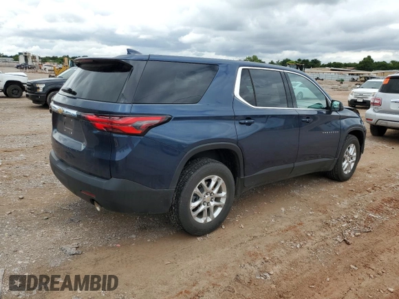 2022 Chevrolet Traverse LS with VIN 1GNERFKWXNJ134149, listed as a Copart auction lot 58736915 with 73,431 mi miles and Salvage title. Bid and sale history available at DreamBid. Image 3.