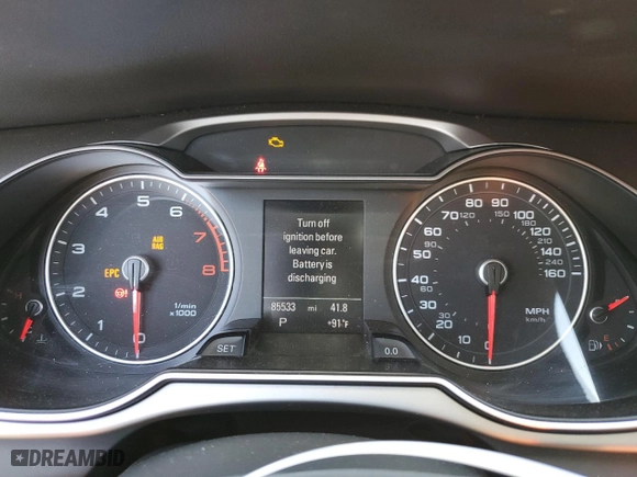 2014 Audi A4 Premium Plus with VIN WAUFFAFL4EN026575, listed as a Copart auction lot 56953344 with 85,533 mi miles and Salvage Title. Bid and sale history available at carsss.com. Image 9.