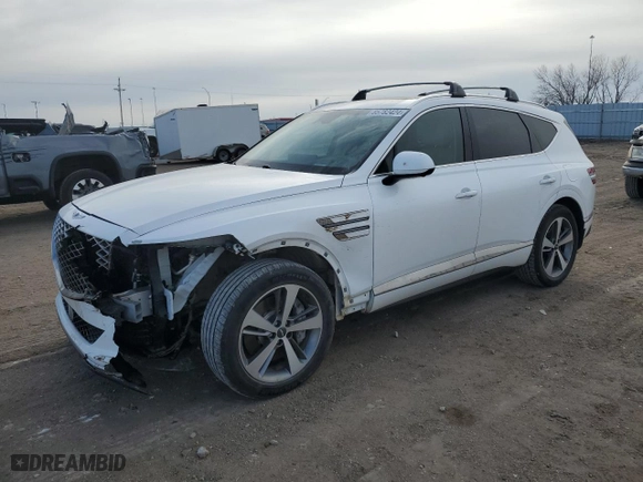2022 Genesis GV80 with VIN KMUHCESC2NU078324, listed as a Copart auction lot 85782424 with 0 mi miles and Salvage Title. Bid and sale history available at carsss.com. Image 1.