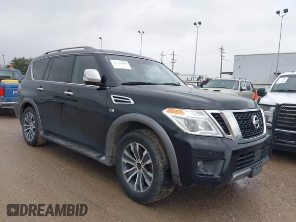 2020 Nissan Armada SL with VIN JN8AY2ND4L9107593, listed as a IAAI auction lot 41538490 with 185,607 mi miles. Bid and sale history available at carsss.com. Image 1.