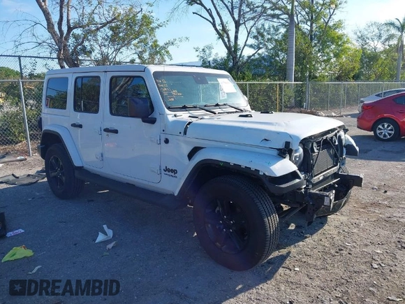 2020 Jeep Wrangler Unlimited Sahara High Altitude with VIN 1C4HJXEG7LW259911, listed as a IAAI auction lot 41786013 with 47,936 mi miles and . Bid and sale history available at DreamBid. Image 1.