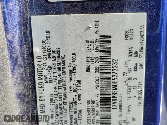 2014 Ford Mustang V6 with VIN 1ZVBP8EM0E5272232, listed as a Copart auction lot 45492135 with 163,820 mi miles and Clean Title. Bid and sale history available at carsss.com. Image 12.
