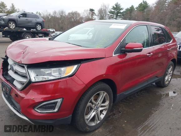 2015 Ford Edge Titanium z VIN 2FMTK4K94FBB69970, wystawiony jako IAAI lot #41982057 z przebiegiem 97 422 mil mil oraz . Historia ofert i sprzedaży dostępna na DreamBid. Obrazek 2.
