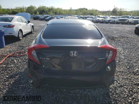 2019 Honda Civic Sedan Sport with VIN 19XFC2F88KE015317, listed as a Copart auction lot 52079595 with 134,652 mi miles and Salvage Title. Bid and sale history available at carsss.com. Image 6.