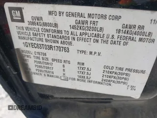 2003 Cadillac Escalade с VIN 1GYEC63T03R170763, выставлен на аукционе IAAI как лот 41651319 с пробегом 470 161 миль миль и . История ставок и продаж доступна на DreamBid. Изображение 9.