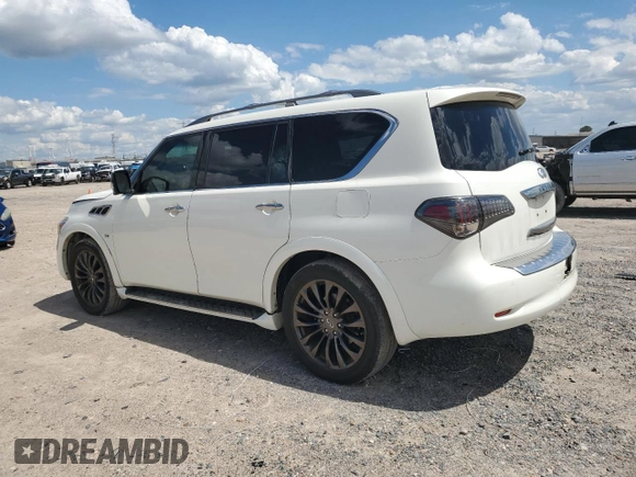 2016 Infiniti QX80 Limited with VIN JN8AZ2NE1G9121043, listed as a Copart auction lot 56562085 with 135,450 mi miles and Salvage title. Bid and sale history available at DreamBid. Image 2.