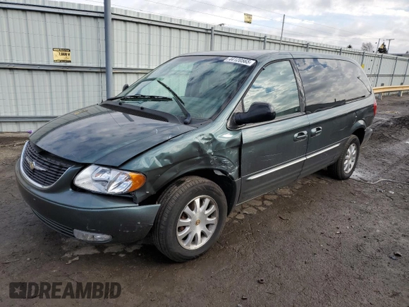 2002 Chrysler Town & Country LXi with VIN 2C8GP54L32R676672, listed as a Copart auction lot 44120565 with 57,090 mi miles and Salvage Title. Bid and sale history available at carsss.com. Image 1.