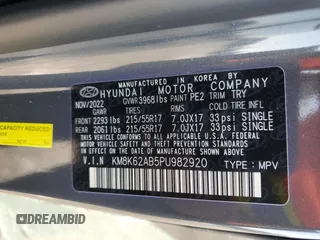 2023 Hyundai Kona SEL with VIN KM8K62AB5PU982920, listed as a Copart auction lot 50198635 with 14,550 mi miles and Salvage Title. Bid and sale history available at DreamBid. Image 14.