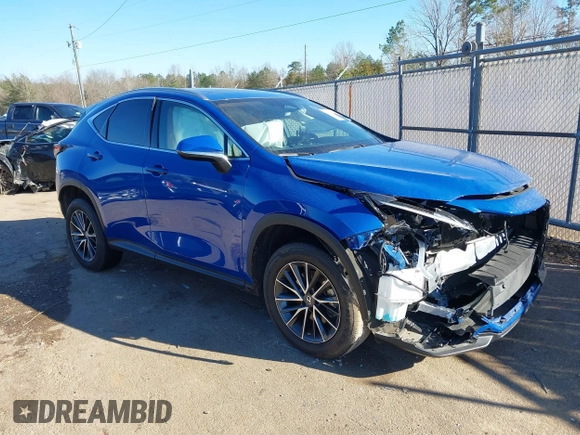 2023 Lexus NX with VIN 2T2GDCAZ0PC004353, listed as a IAAI auction lot 41649834 with 19,585 mi miles. Bid and sale history available at carsss.com. Image 1.