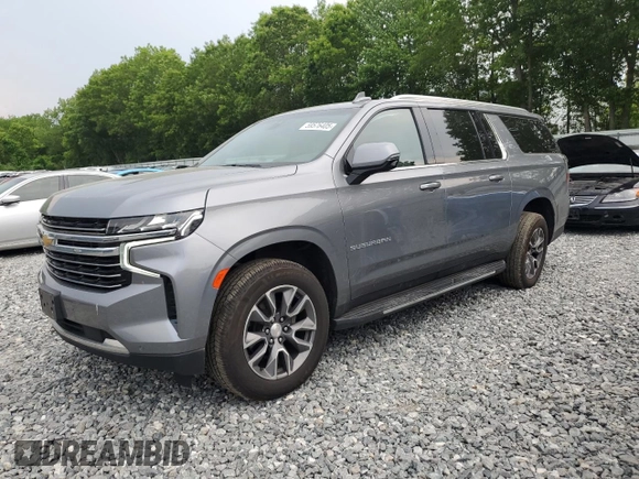 2022 Chevrolet Suburban LT with VIN 1GNSKCKD0NR322362, listed as a Copart auction lot 59576405 with 55,244 mi miles and Salvage title. Bid and sale history available at DreamBid. Image 1.