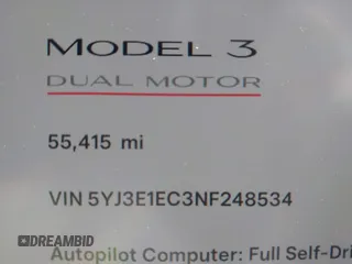 2022 Tesla Model 3 Performance with VIN 5YJ3E1EC3NF248534, listed as a IAAI auction lot 41882694 with 55,415 mi miles and . Bid and sale history available at carsss.com. Image 14.