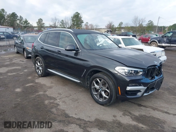 2021 BMW X3 xDrive30i with VIN 5UXTY5C03M9H92100, listed as a IAAI auction lot 41856328 with 19,460 mi miles and . Bid and sale history available at DreamBid. Image 1.
