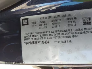 2015 Buick Verano Convenience Group with VIN 1G4PR5SK6F4146464, listed as a IAAI auction lot 42115564 with 23,282 mi miles and . Bid and sale history available at carsss.com. Image 9.