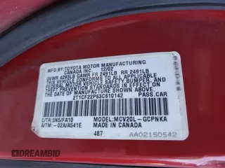 2003 Toyota Solara SE with VIN 2T1CF22P63C610142, listed as a Copart auction lot 74948484 with 195,454 mi miles and Salvage Title. Bid and sale history available at DreamBid. Image 12.