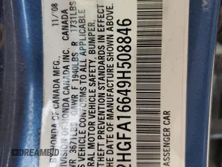2009 Honda Civic LX-S z VIN 2HGFA16649H508846, wystawiony jako Copart lot #60250515 z przebiegiem 78 610 mil mil oraz Czysty tytuł • Clean title. Historia ofert i sprzedaży dostępna na DreamBid. Obrazek 13.